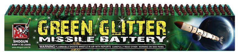 Green Glitter Missile Battery 200 shots